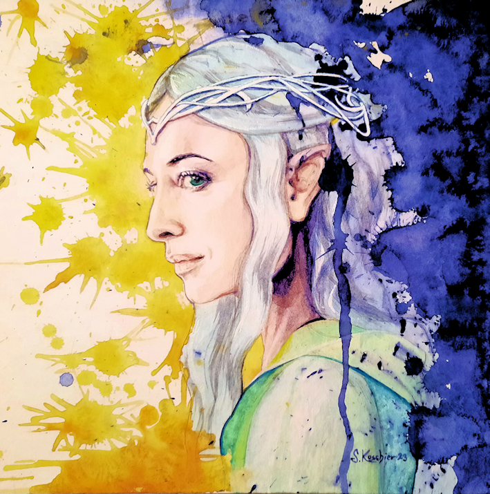 Aquarell Galadriel, Sabine Koschier