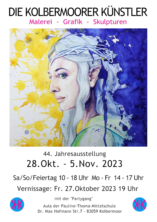 Plakat Jahresausstellung Die Kolbermoorer Künstler 2023